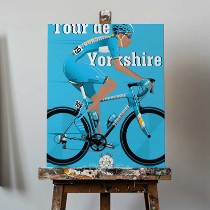 Tour De Yorkshire Cycling Race Canvas Print Wall Art 1X2662604 - ART FEVER - Art Fever