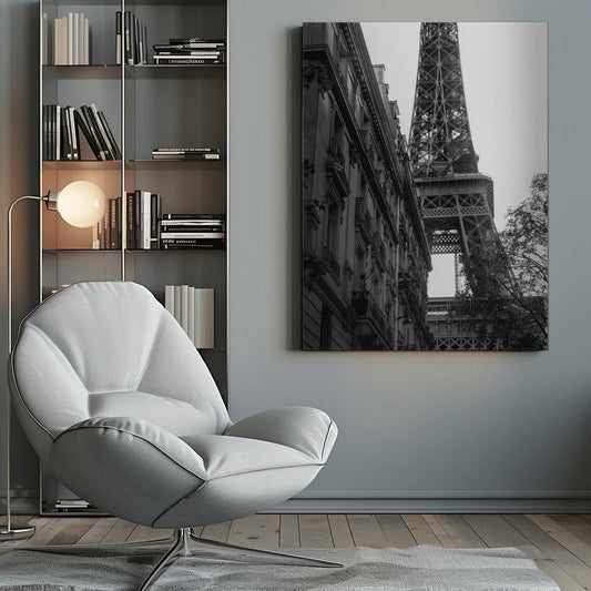 Tour Eiffel - Eiffel Tower Black & White Photography Canvas Print Picture Wall Art - 1X2156247 - Art Fever - Art Fever