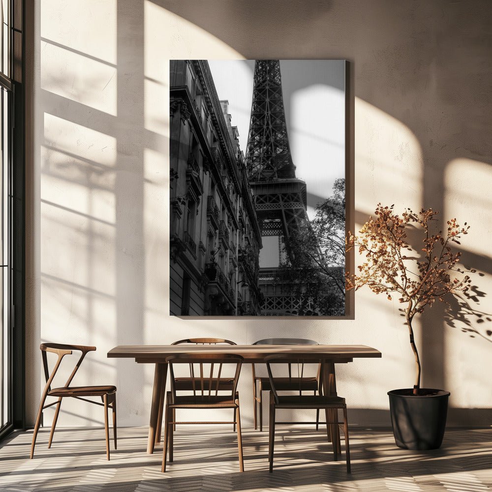 Tour Eiffel - Eiffel Tower Black & White Photography Canvas Print Picture Wall Art - 1X2156247 - Art Fever - Art Fever