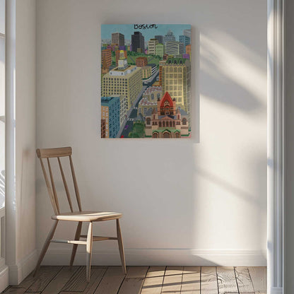 Trinity Church and Boston City Skyline by Artist Carla Daly Canvas Print Wall Art 1X2896644 - ART FEVER - Art Fever
