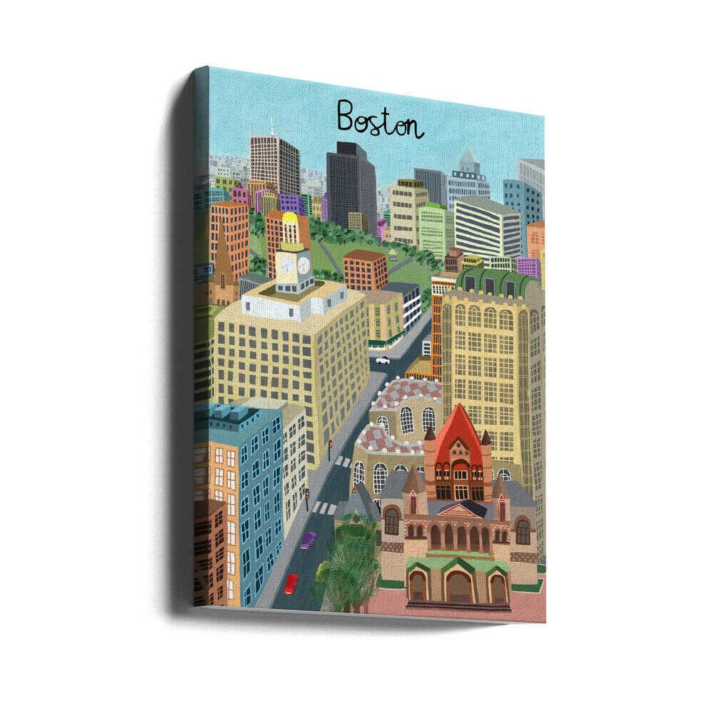 Trinity Church and Boston City Skyline by Artist Carla Daly Canvas Print Wall Art 1X2896644 - ART FEVER - Art Fever