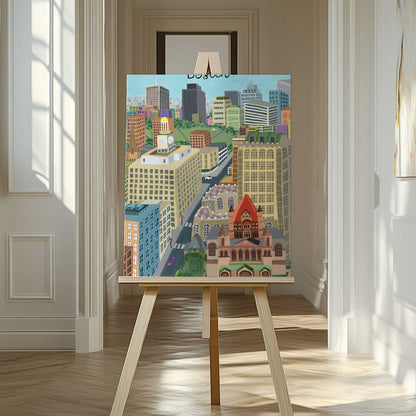 Trinity Church and Boston City Skyline by Artist Carla Daly Canvas Print Wall Art 1X2896644 - ART FEVER - Art Fever