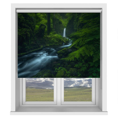Tropical Green Waterfall Printed Picture Photo Roller Blind - 1X2011884 - Art Fever - Art Fever