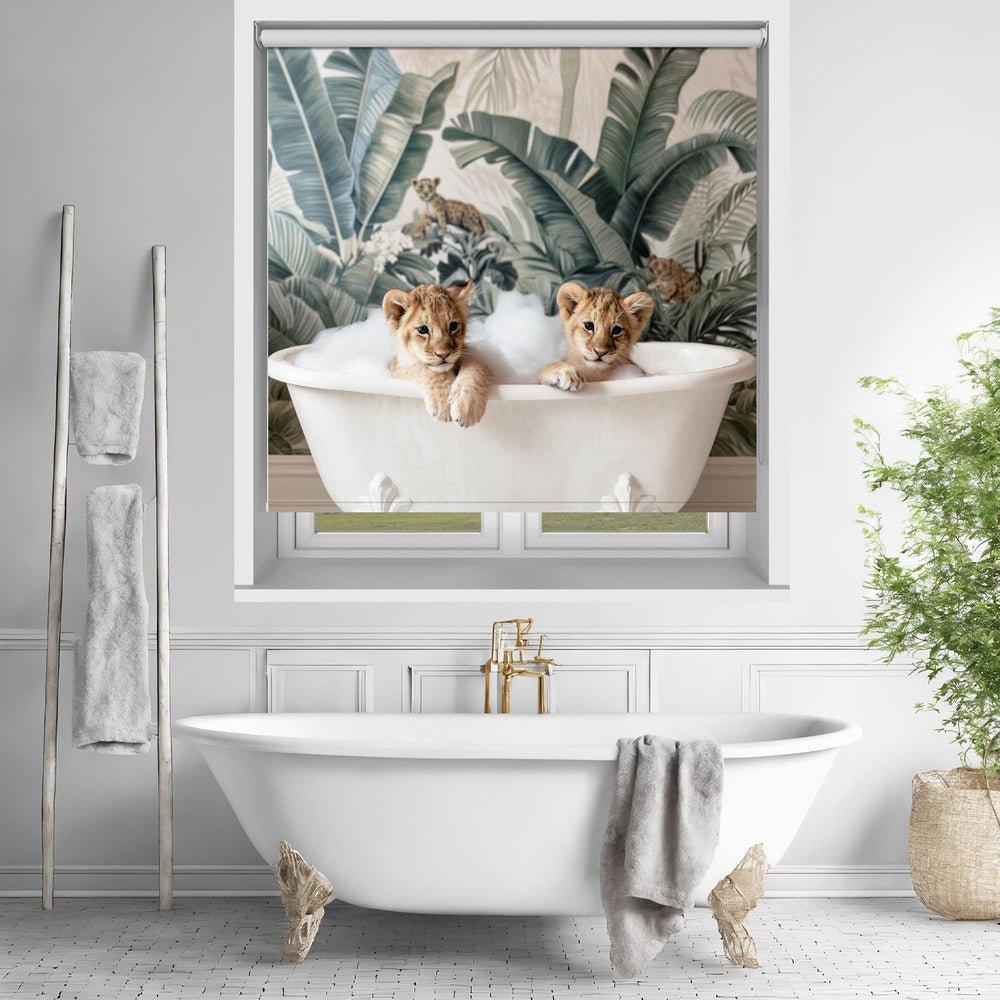Tropical Lion Bath Printed Picture Photo Roller Blind - 1X3063037 - Art Fever - Art Fever