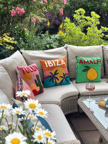 Tulum Mexico Needlepoint Cushion - The Pillow Drop - Art Fever