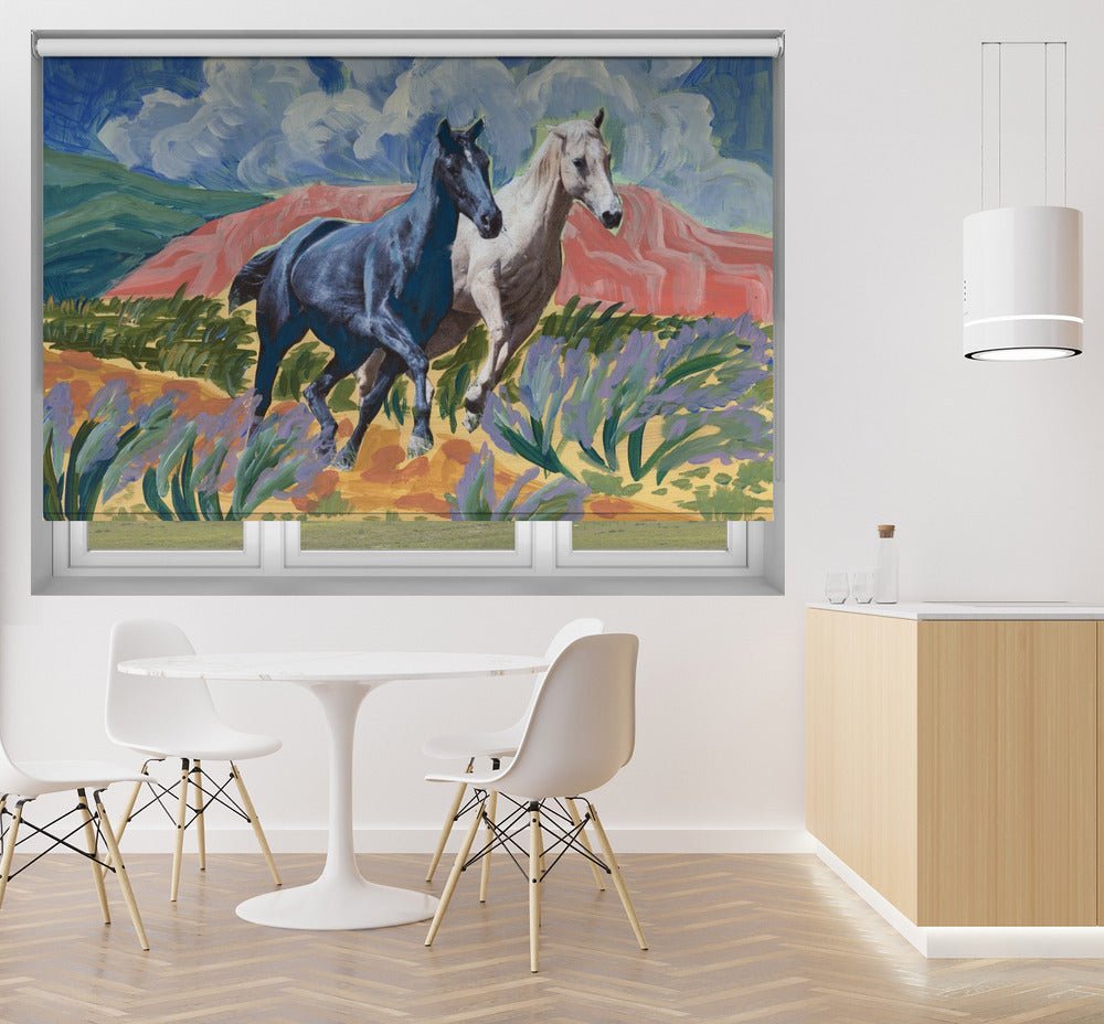 Two Horses Painting Printed Picture Photo Roller Blind - 1X2662111 - Pictufy - Art Fever