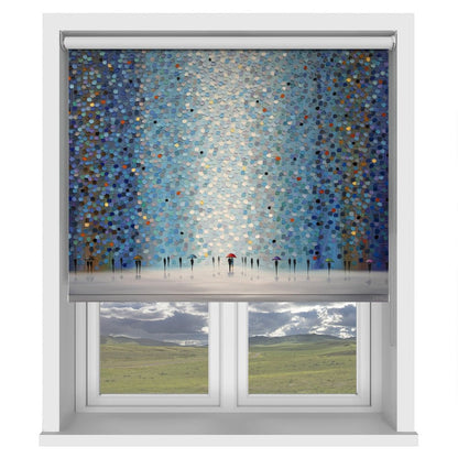 Umbrellas At Night Printed Picture Photo Roller Blind - 1X2566029 - Art Fever - Art Fever