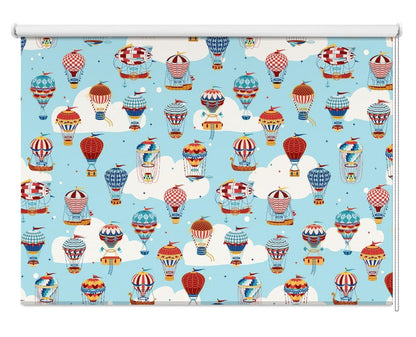 Up in the Clouds Blue Hot Air Balloons Pattern Printed Picture Photo Roller Blind - 1X2759488 - Art Fever - Art Fever