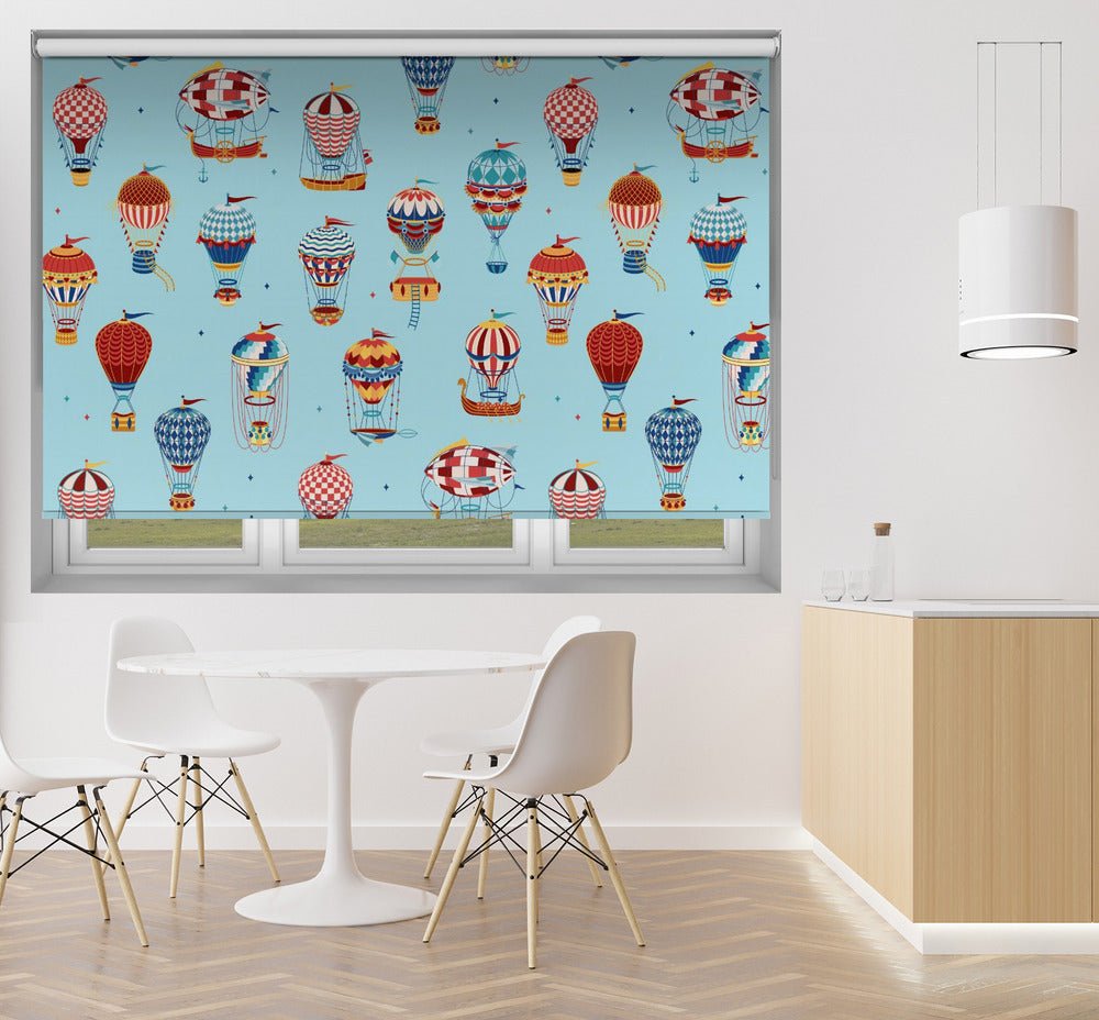 Up Up and Away Blue Printed Picture Photo Roller Blind - 1X2735485 - Art Fever - Art Fever