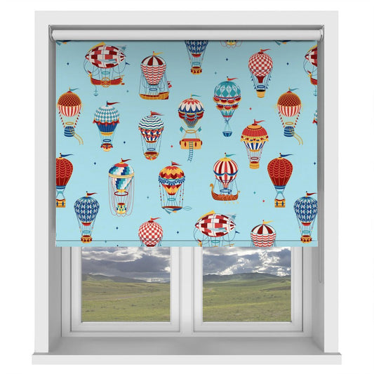 Up Up and Away Blue Printed Picture Photo Roller Blind - 1X2735485 - Art Fever - Art Fever