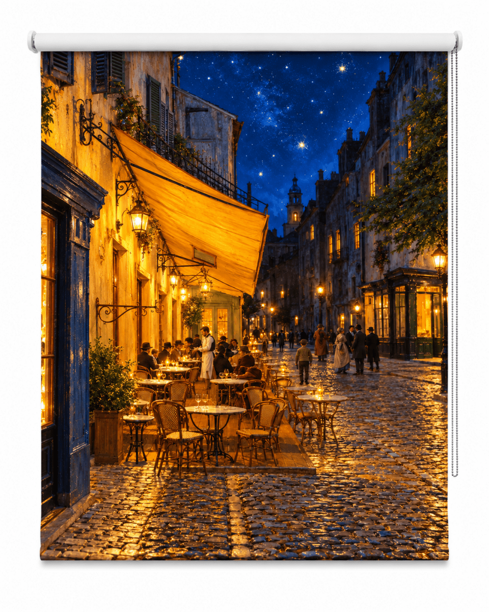Van Gogh - Café Terrace at Night Reimagined Printed Picture Roller Blind - RB1502 - Art Fever - Art Fever