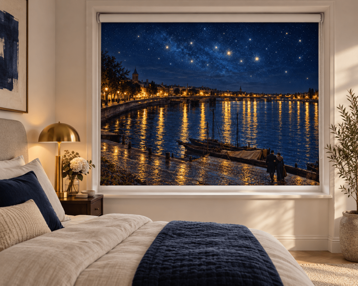 Van Gogh - Starry Night Over the Rhône Reimagined Printed Picture Roller Blind - RB1503 - Art Fever - Art Fever