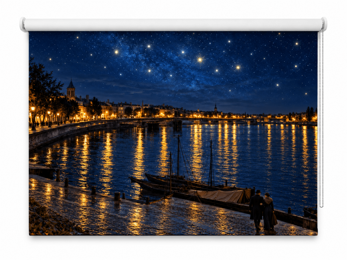 Van Gogh - Starry Night Over the Rhône Reimagined Printed Picture Roller Blind - RB1503 - Art Fever - Art Fever