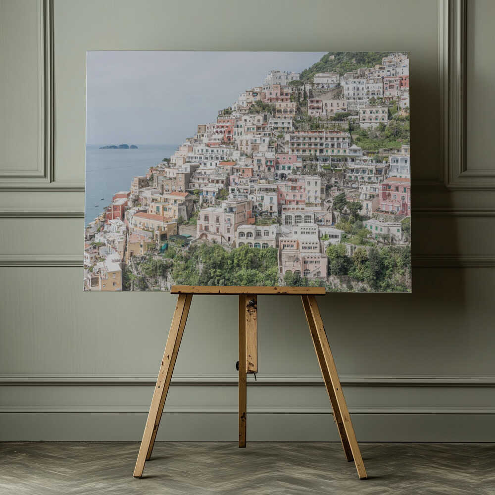 View On Positano, Amalfi Coast In Italy Canvas Print Wall Art 1X3076992 - ART FEVER - Art Fever