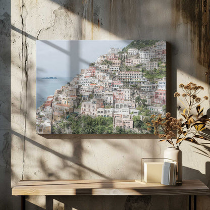 View On Positano, Amalfi Coast In Italy Canvas Print Wall Art 1X3076992 - ART FEVER - Art Fever