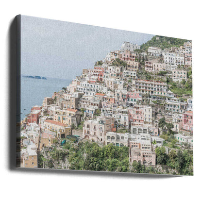 View On Positano, Amalfi Coast In Italy Canvas Print Wall Art 1X3076992 - ART FEVER - Art Fever