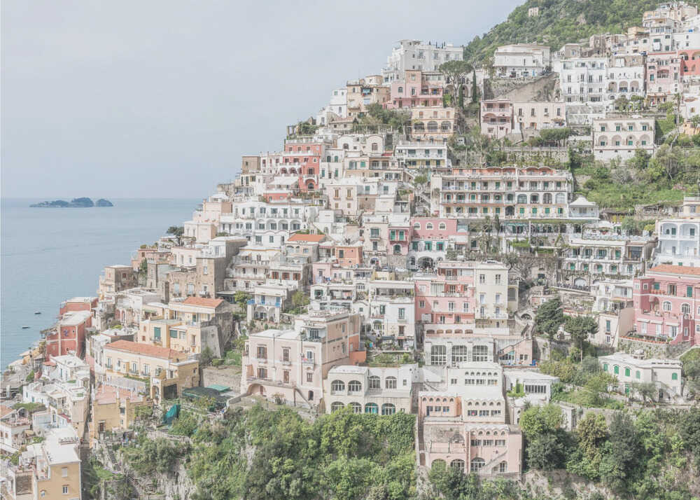 View On Positano, Amalfi Coast In Italy Canvas Print Wall Art 1X3076992 - ART FEVER - Art Fever