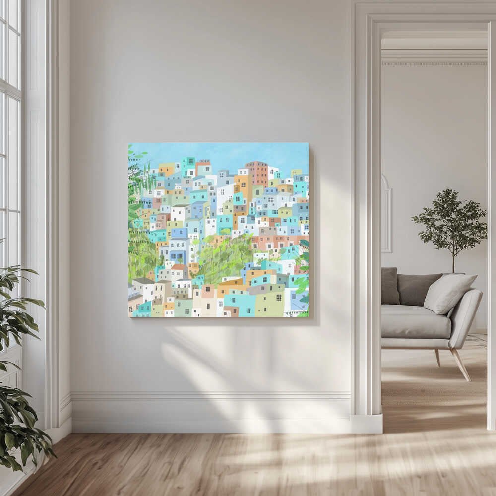 View Over the Rooftops of Rio de Janeiro by Artist Carla Daly Canvas Print Wall Art 1X2899353 - ART FEVER - Art Fever