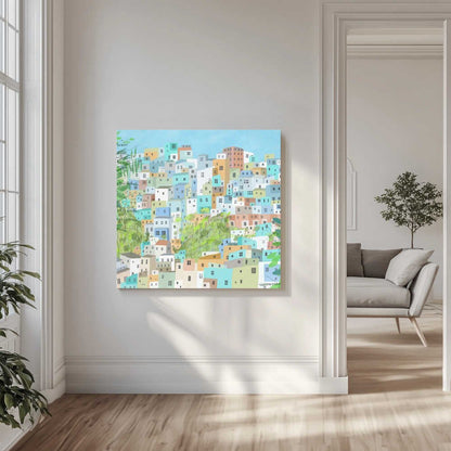 View Over the Rooftops of Rio de Janeiro by Artist Carla Daly Canvas Print Wall Art 1X2899353 - ART FEVER - Art Fever