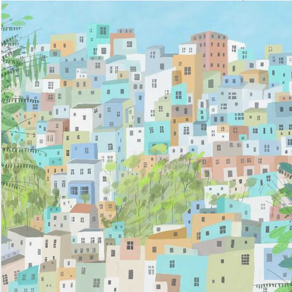 View Over the Rooftops of Rio de Janeiro by Artist Carla Daly Canvas Print Wall Art 1X2899353 - ART FEVER - Art Fever