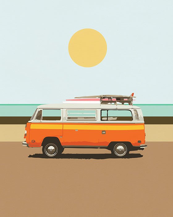 VW Campervan Road Trip by Dan Hodbday Canvas Print Picture Wall Art - 1X2648979 - Art Fever - Art Fever