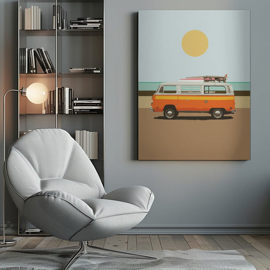 VW Campervan Road Trip by Dan Hodbday Canvas Print Picture Wall Art - 1X2648979 - Art Fever - Art Fever
