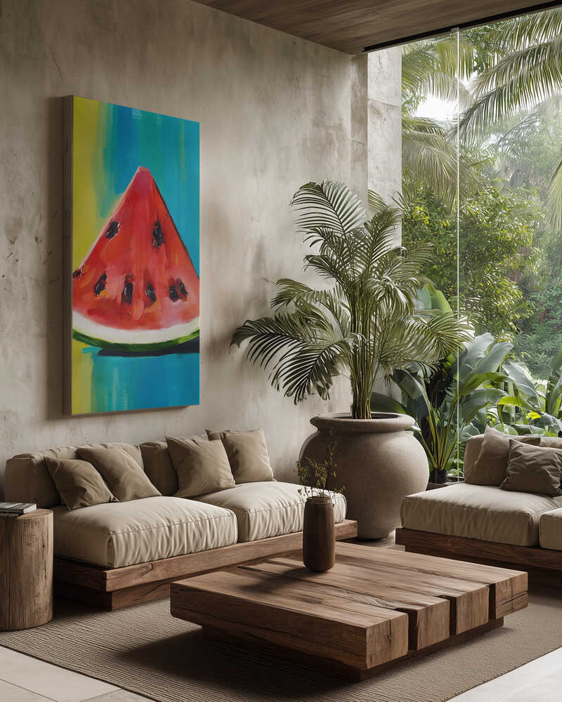Watermelon Slice Canvas Print Wall Art 1X2794246 - ART FEVER - Art Fever