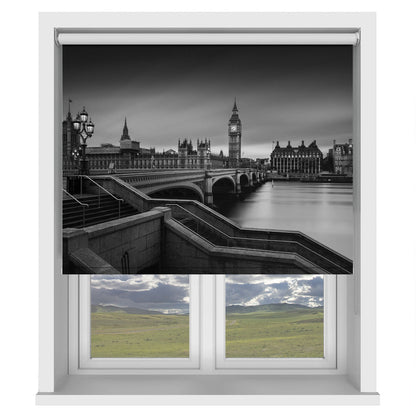 Westminster Bridge Black & White Printed Picture Photo Roller Blind - 1X1330642 - Art Fever - Art Fever
