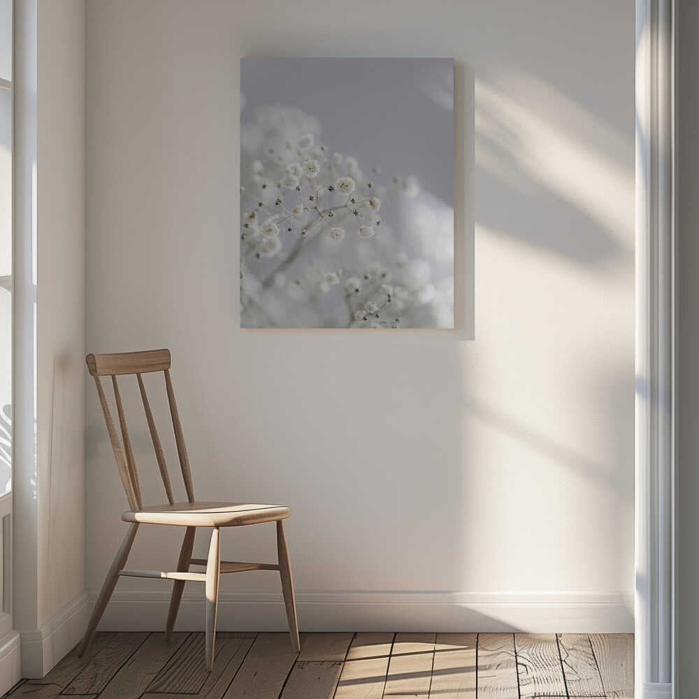 White Breath Flowers Canvas Print Wall Art 1X3108837 - ART FEVER - Art Fever