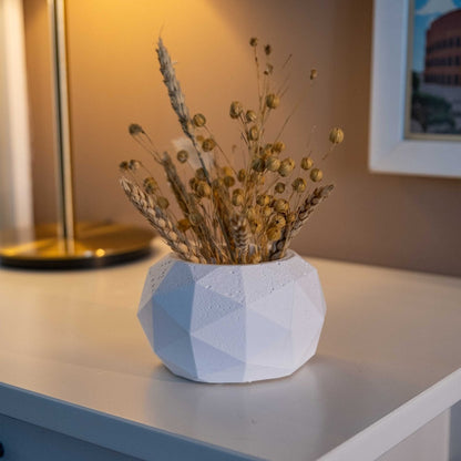 WHITE CONCRETE DIAGONAL POT PLANTER - Gloria Home - Art Fever