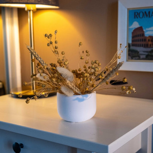 WHITE CONCRETE PINE POT - Gloria Home - Art Fever