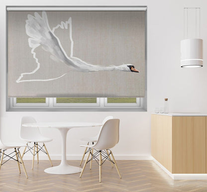 Winged One Swan Line Art Printed Picture Photo Roller Blind - 1X2618823 - Art Fever - Art Fever