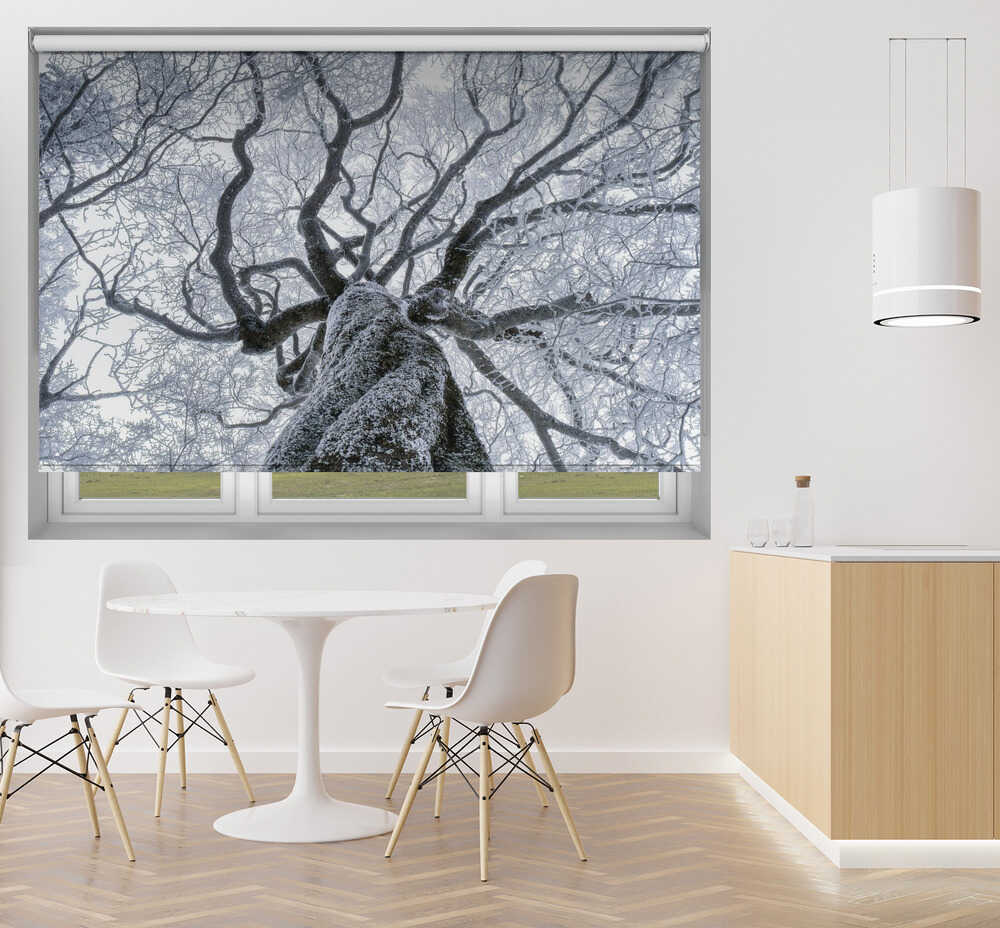 Winter Frost Tree Canopy Printed Roller Blind - 1X3254470 - Art Fever - Art Fever