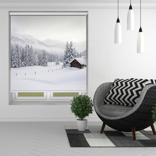 Winter In the Countryside Printed Picture Photo Roller Blind - 1X3437150 - Art Fever - Art Fever