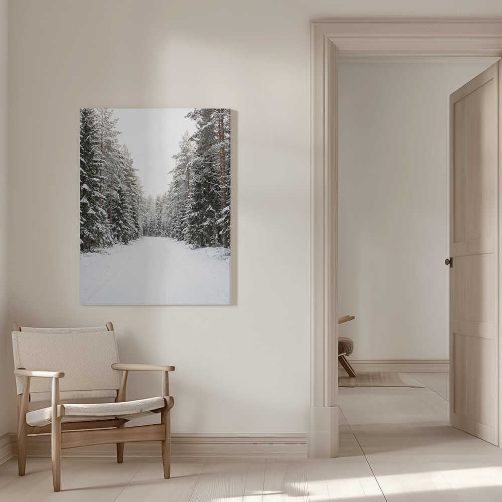 Winter Road Canvas Print Wall Art 1X3437130 - ART FEVER - Art Fever