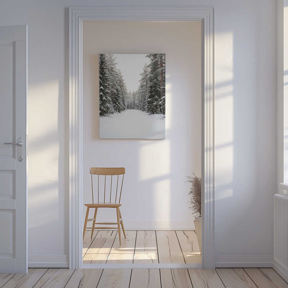 Winter Road Canvas Print Wall Art 1X3437130 - ART FEVER - Art Fever