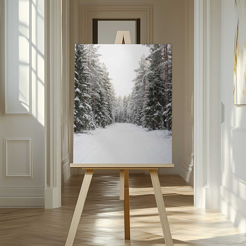 Winter Road Canvas Print Wall Art 1X3437130 - ART FEVER - Art Fever