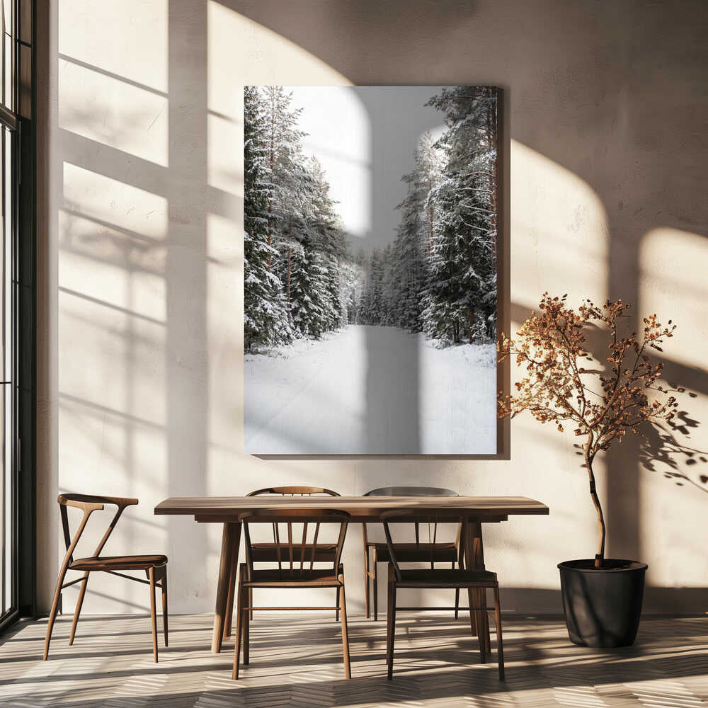 Winter Road Canvas Print Wall Art 1X3437130 - ART FEVER - Art Fever
