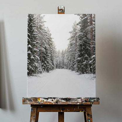 Winter Road Canvas Print Wall Art 1X3437130 - ART FEVER - Art Fever