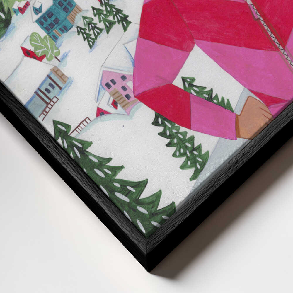 Winter Scene Woman Skiing Canvas Print Wall Art 1X2926708 - ART FEVER - Art Fever