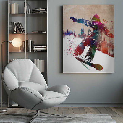 Winter Sport Snowboard Art Canvas Print Wall Art 1X2821218 - ART FEVER - Art Fever