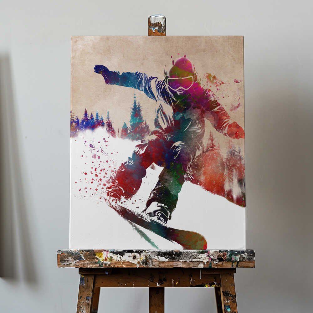 Winter Sport Snowboard Art Canvas Print Wall Art 1X2821218 - ART FEVER - Art Fever
