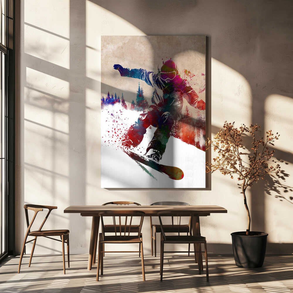Winter Sport Snowboard Art Canvas Print Wall Art 1X2821218 - ART FEVER - Art Fever