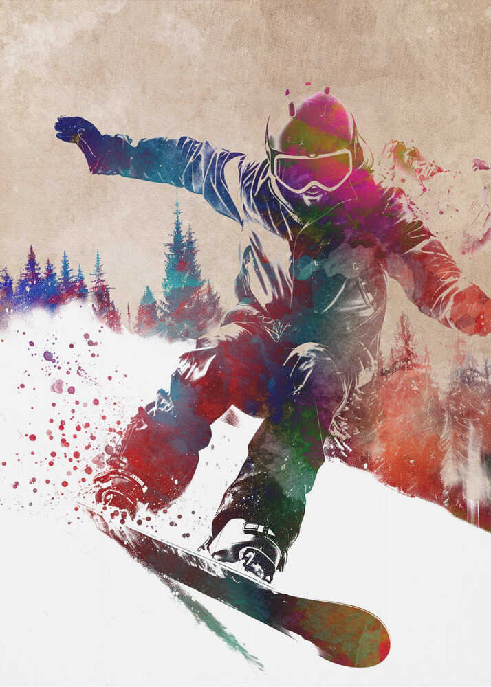 Winter Sport Snowboard Art Canvas Print Wall Art 1X2821218 - ART FEVER - Art Fever