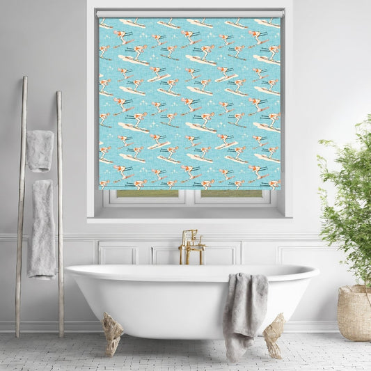 Winter Sports Retro Pattern 2 Printed Picture Photo Roller Blind - 1X3361017 - Art Fever - Art Fever