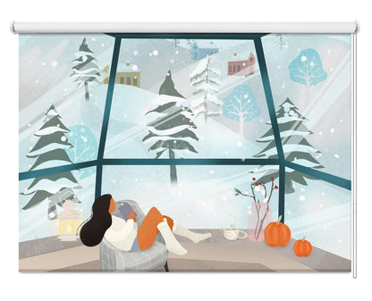 Winter Wonderland Illustration Printed Picture Photo Roller Blind - 1X2505629 - Art Fever - Art Fever