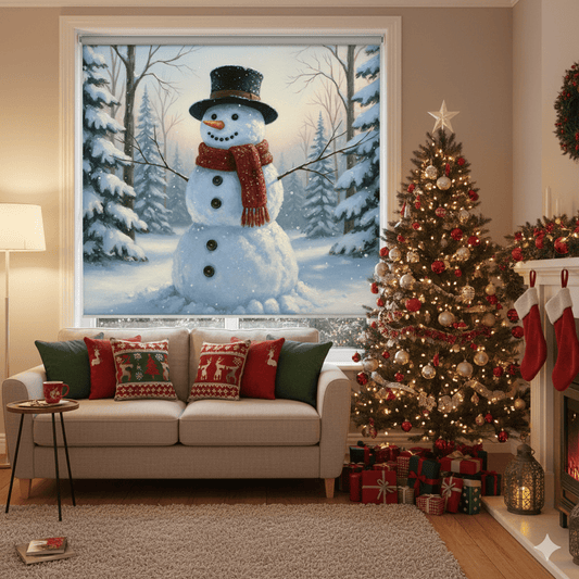 Winter Wonderland Snowman Printed Picture Photo Roller Blind - RB1412 - Art Fever - Art Fever