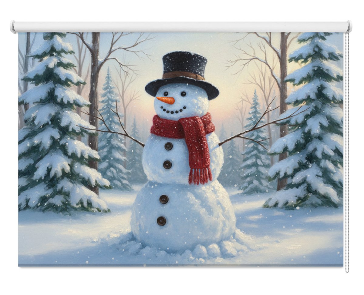 Winter Wonderland Snowman Printed Picture Photo Roller Blind - RB1412 - Art Fever - Art Fever