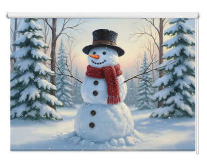 Winter Wonderland Snowman Printed Picture Photo Roller Blind - RB1412 - Art Fever - Art Fever