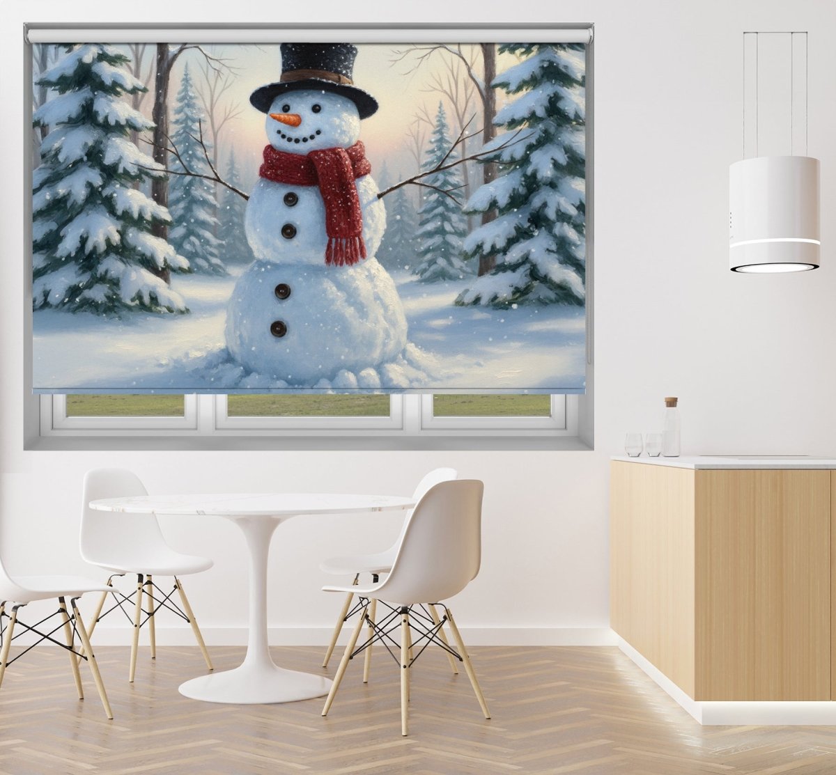 Winter Wonderland Snowman Printed Picture Photo Roller Blind - RB1412 - Art Fever - Art Fever